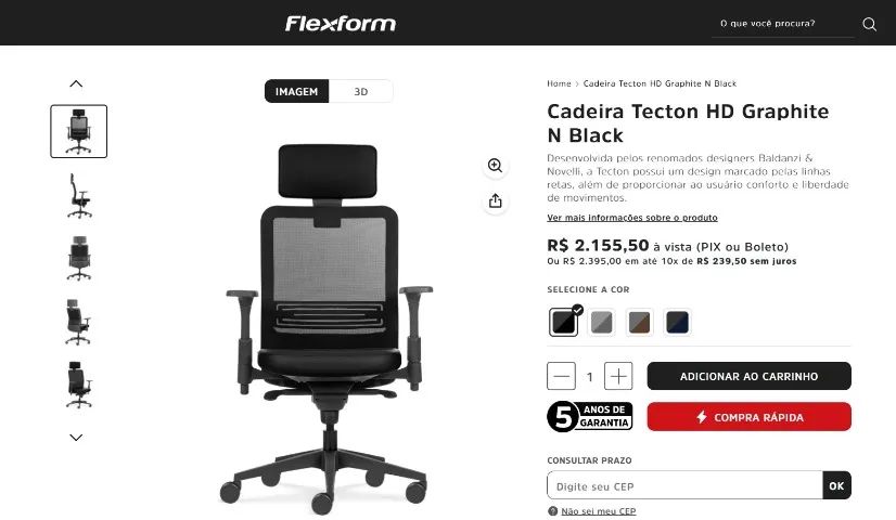 Cadeira de escritório flexform Tecton HD - Foto 2
