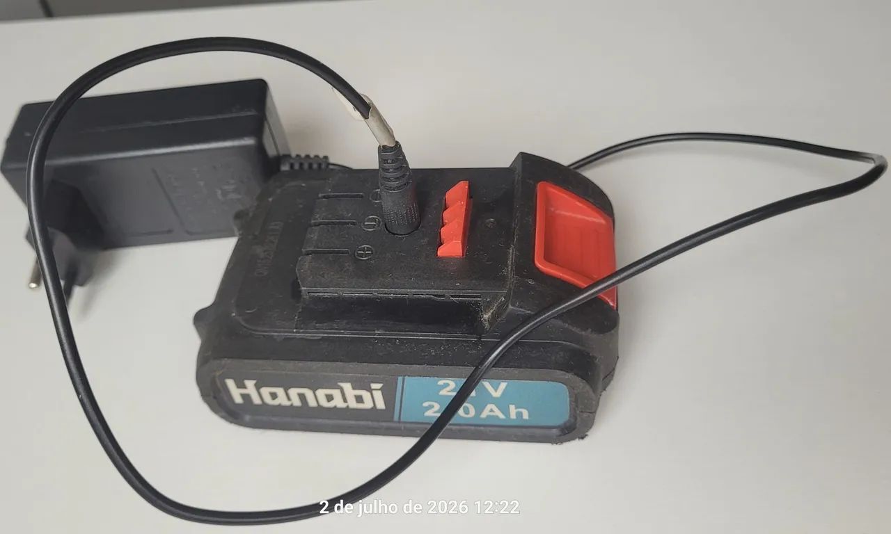 Bateria e carregador furadeira e parafusadeira hanabi 21v 2.0  - Foto 2