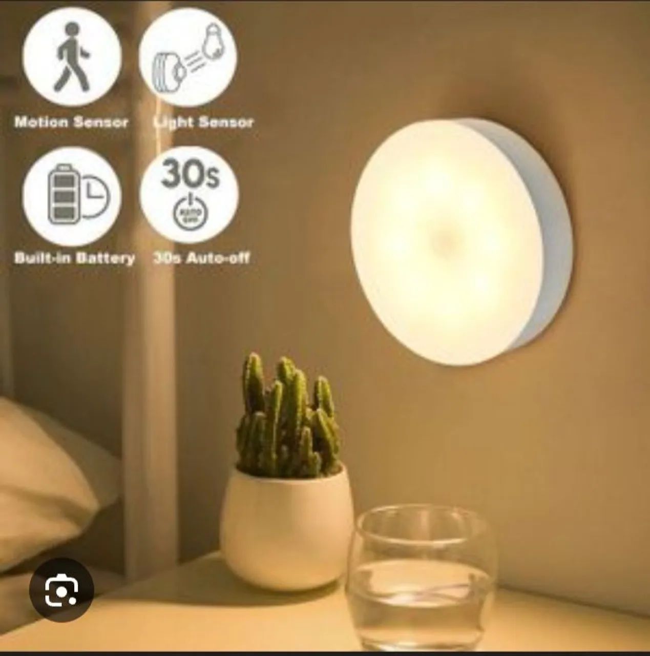 Luminária Recarregável com Sensor de presença 