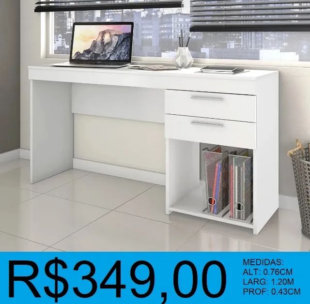 Escrivaninha - com duas gavetas - compre hoje e receba em até 72 horas 