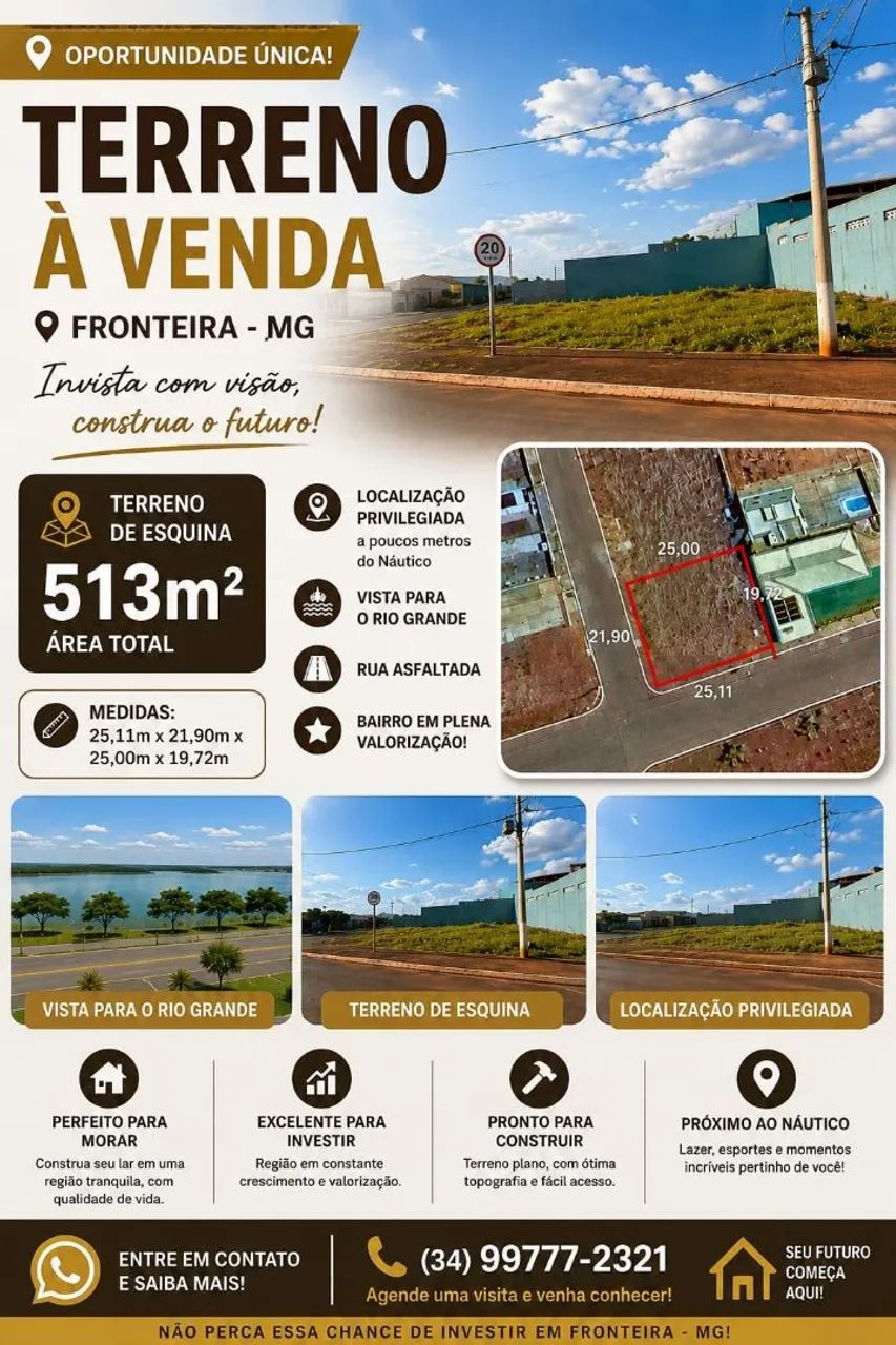 Terreno aberto de esquina 