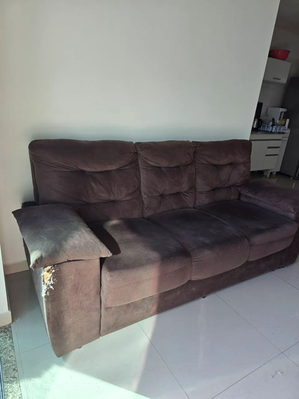 Sofa marrom usado  - Foto 2