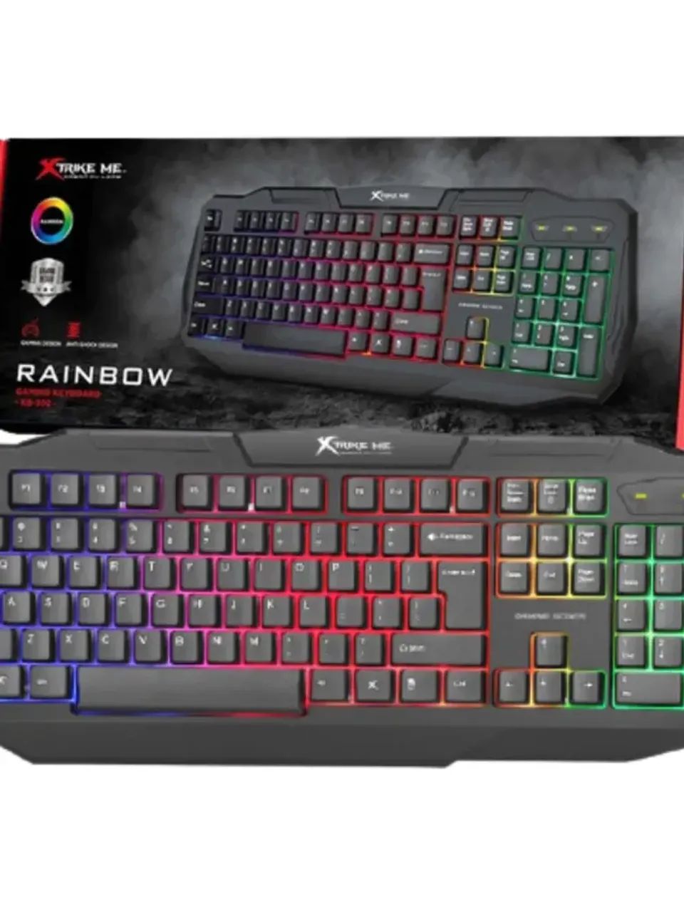 Teclado Gamer XTrike-Me KB-302, Rainbow, ANSI, Black