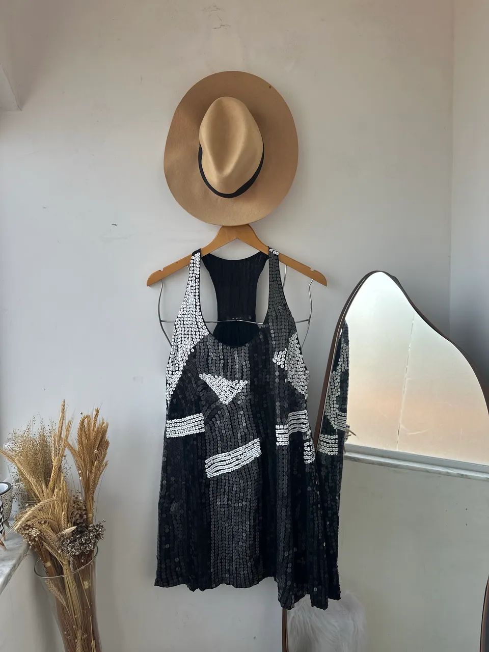 Vestido animale 100% seda paetes tam 40