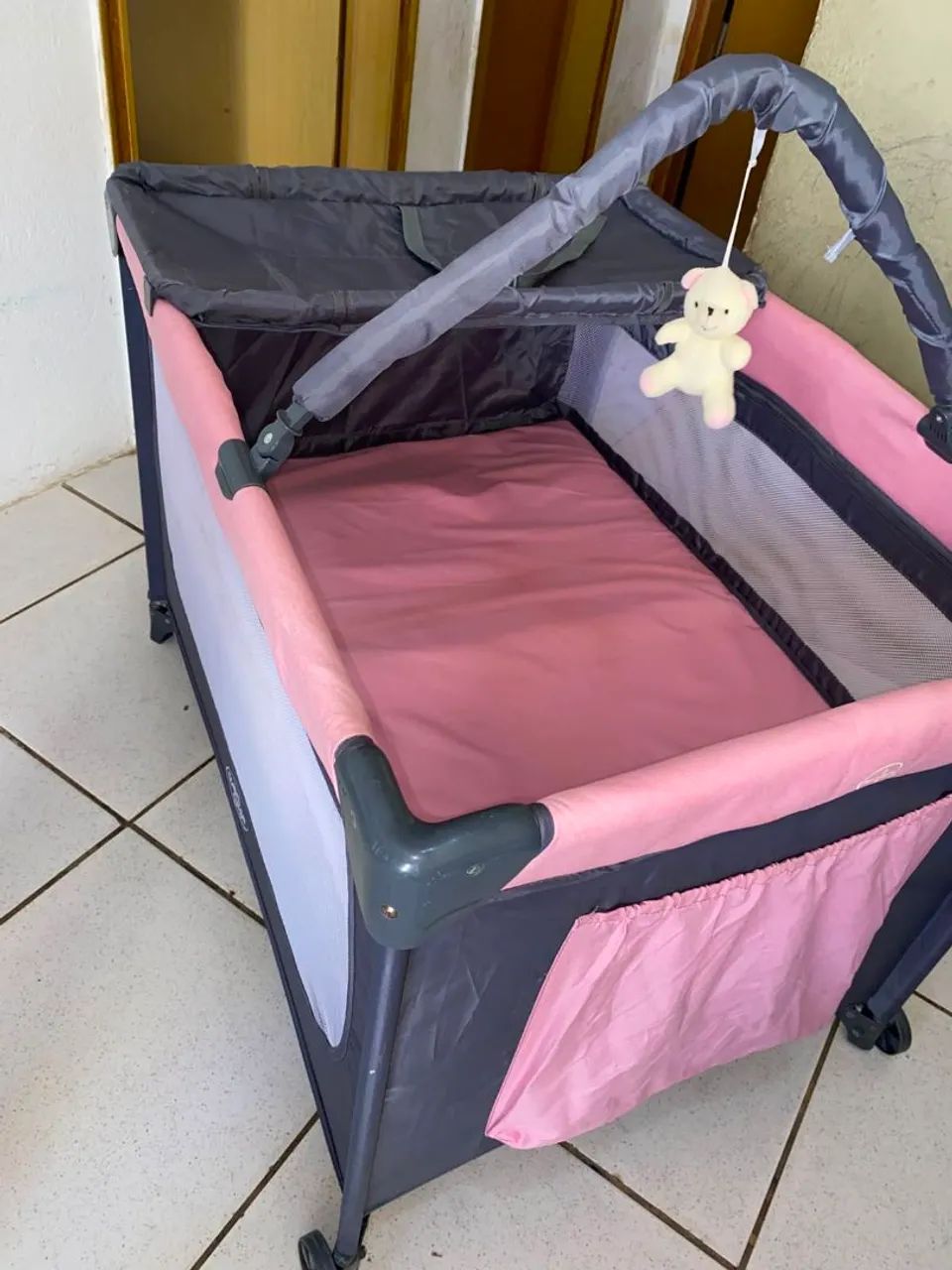 Cercadinho Rosa e Cinza em Ótimo estado! - Foto 3
