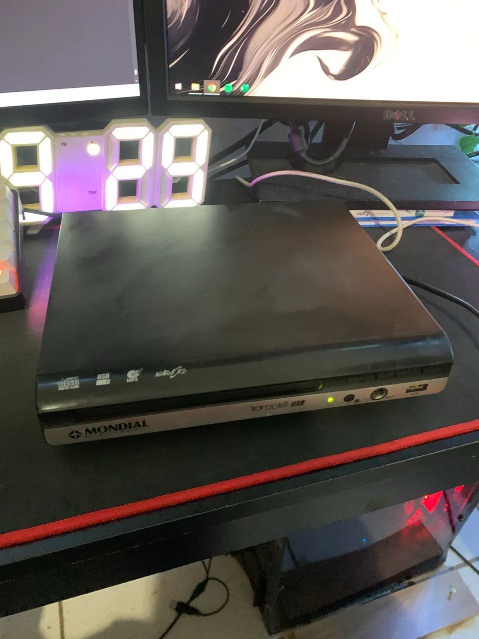 DVD Mondial com USB e Karaokê - Funcionando Perfeito 