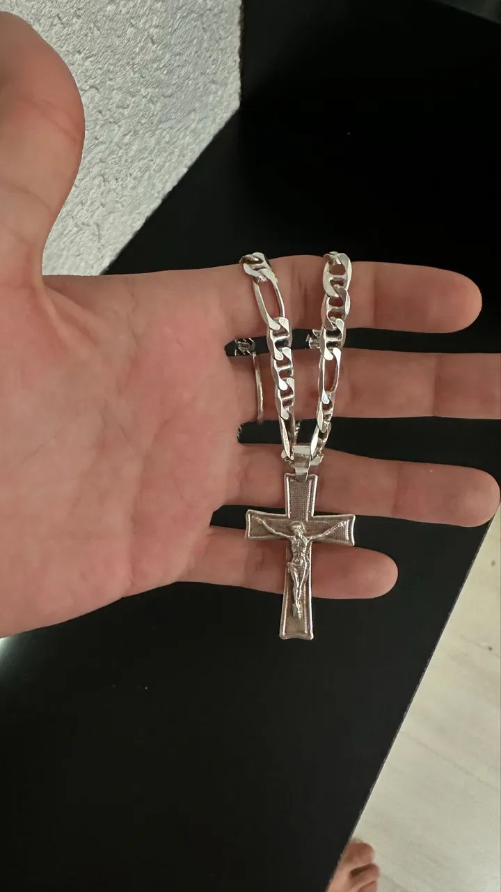 Corrente de prata 925 acompanha pingente prata 