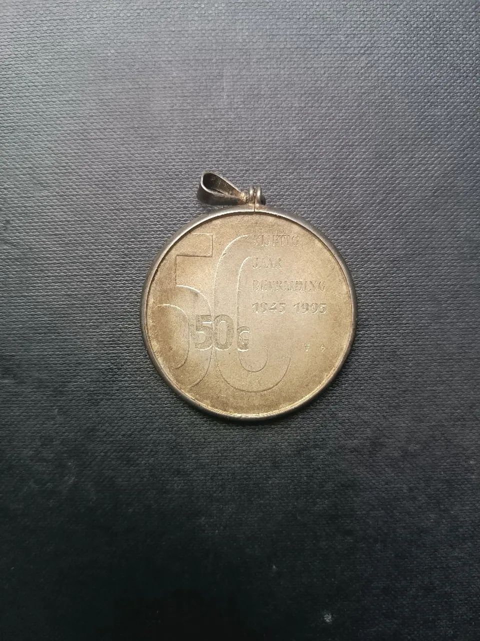 Moeda de prata antiga holandesa 50 gulden 