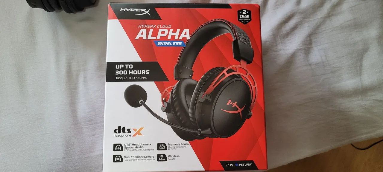 Fone HyperX cloud-300hrs de bateria- wireless