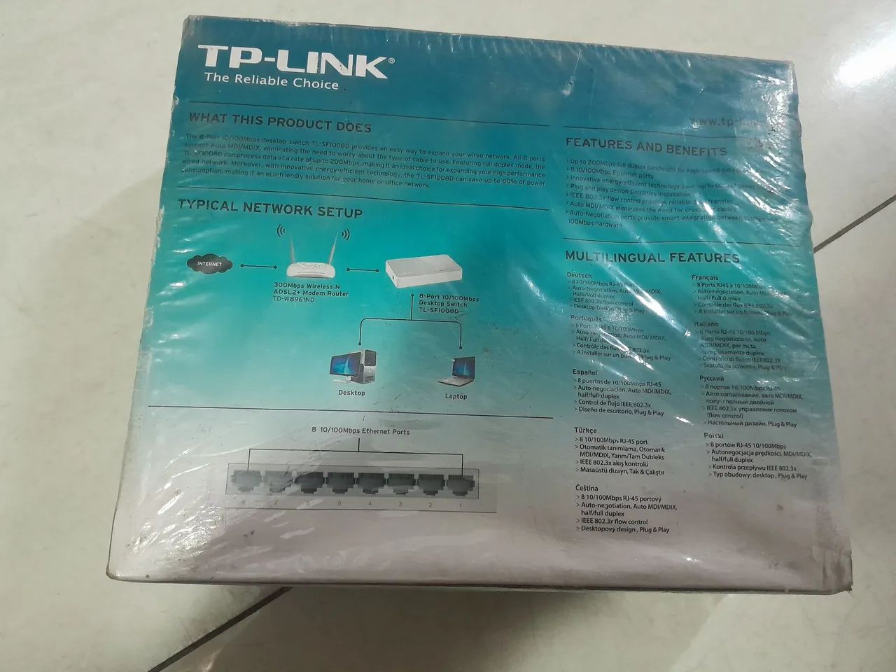 Switch tp-link 8 portas 10/100 Mbps Novo - Foto 2
