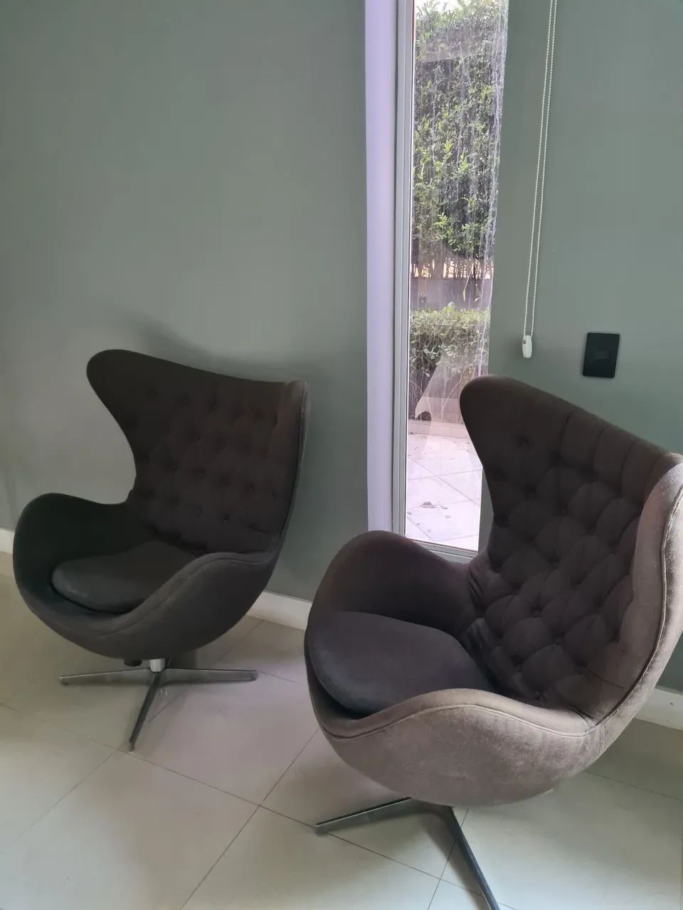 Par de Poltronas Egg Slim Capitonê Giratórias (Duas Unidades) - Foto 2