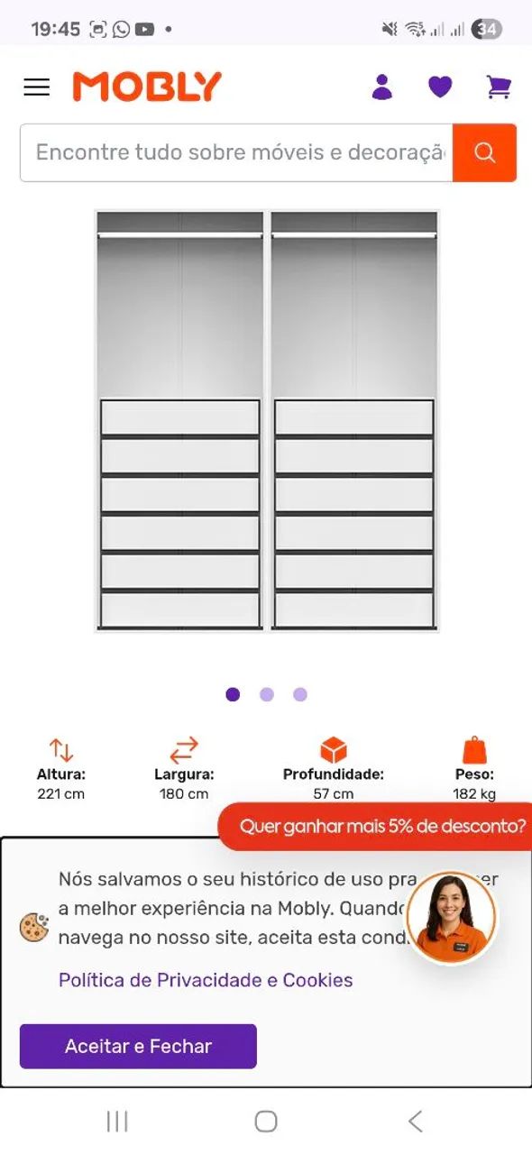 Guarda-roupa branco  - Foto 2