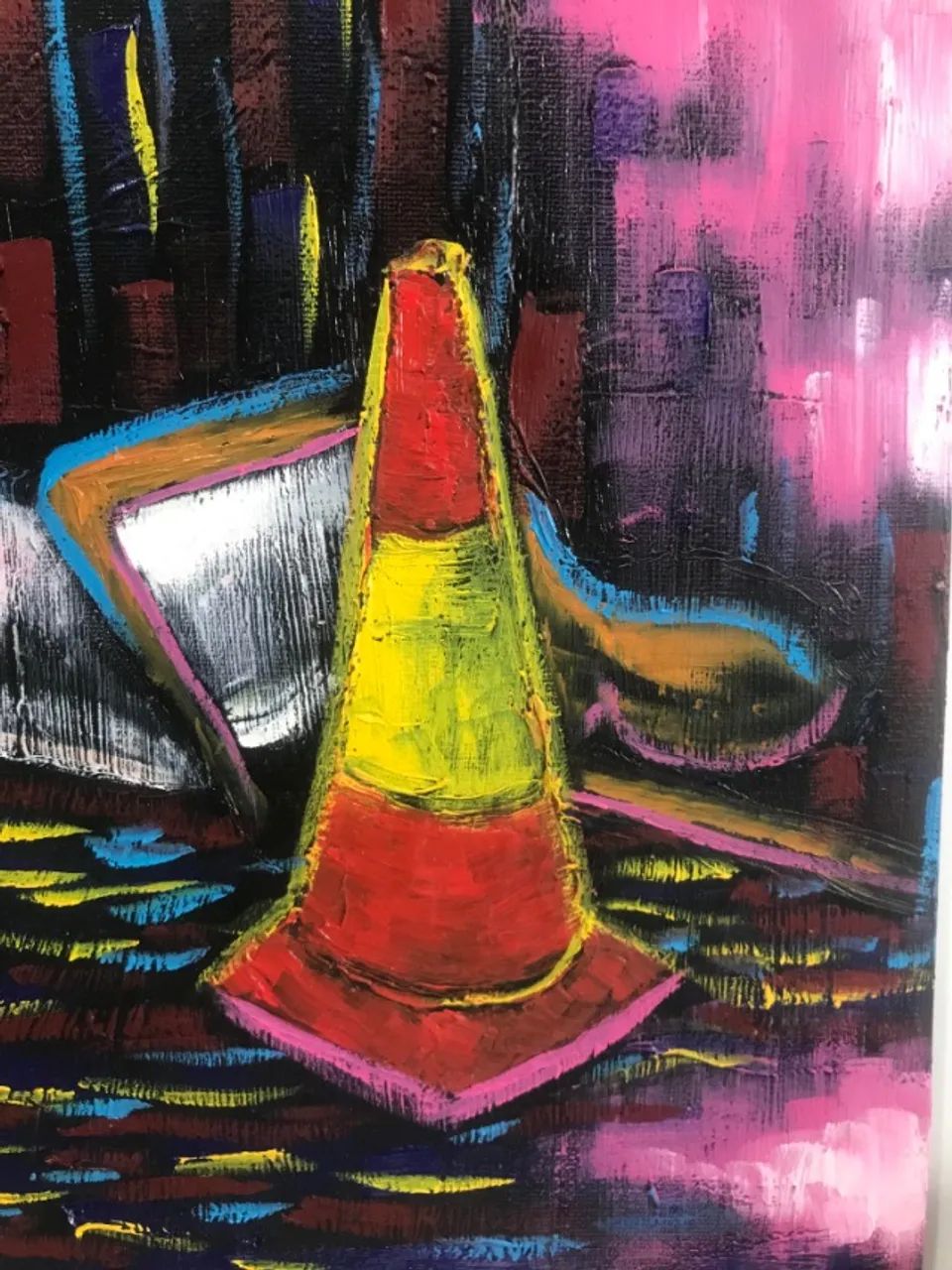 Pintura a óleo 40x60cm Luzes e Cones - Foto 3