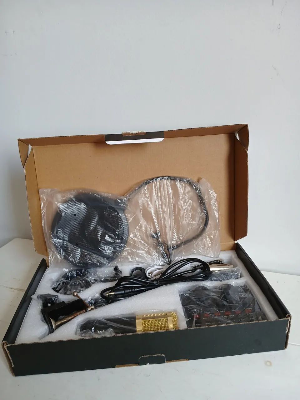 Microfone condensador Bm800 + kit interface mesa V8 - Foto 2