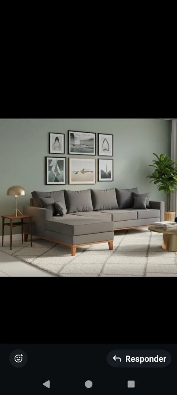 Sofá de linho com chaise 10 x199,00