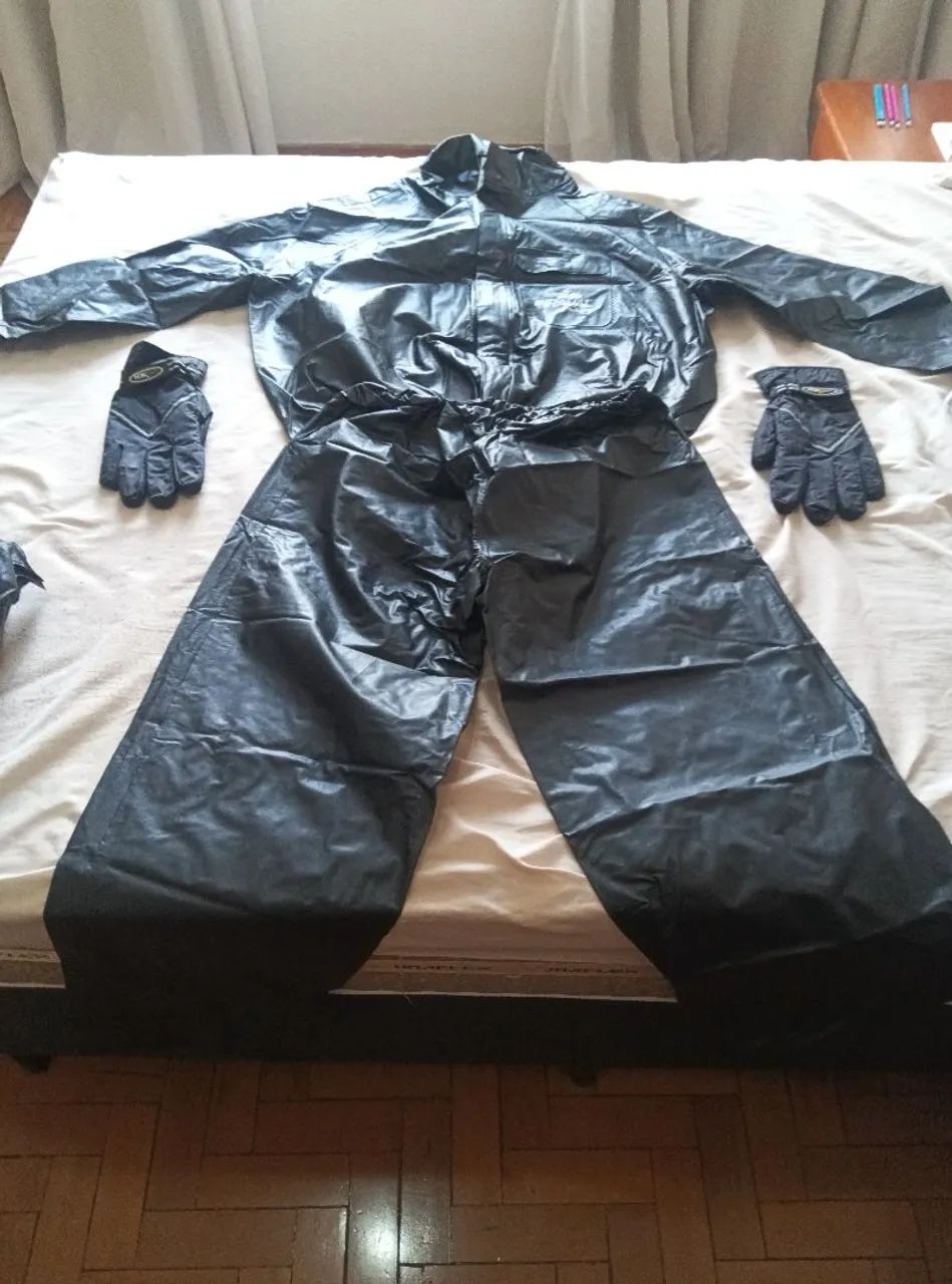 Kit roupa e luva impermeável para motociclista  - Foto 3