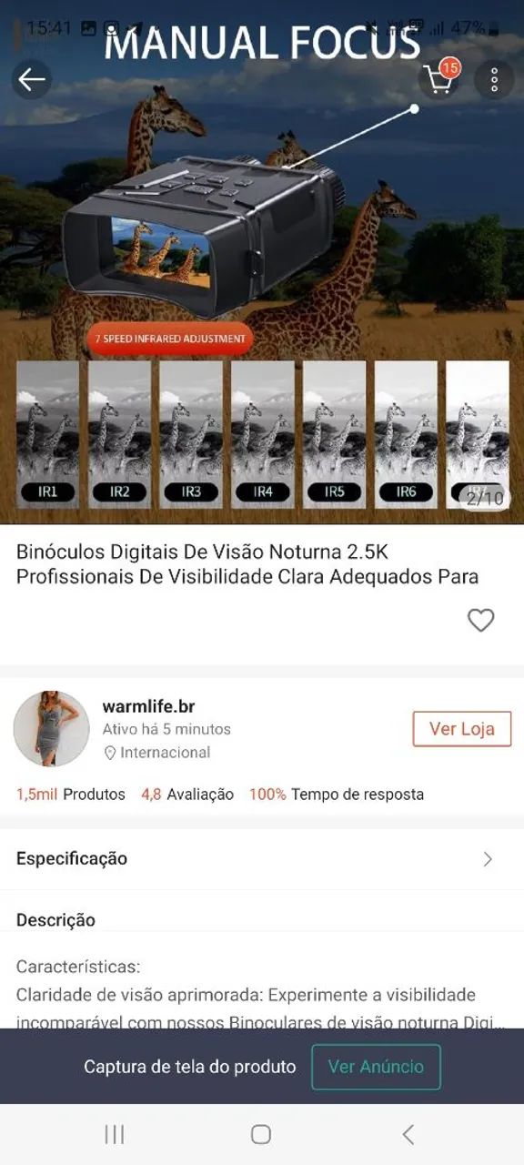 Binóculo de visão noturna  - Foto 4