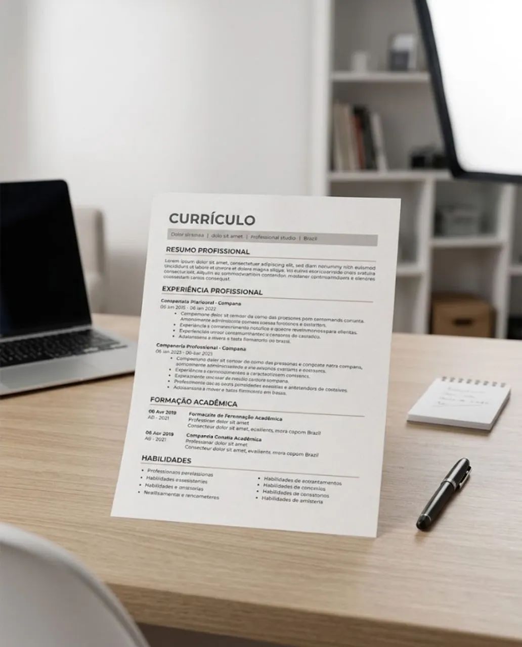 Currículo profissional | Organizado, bonito e pronto para enviar!