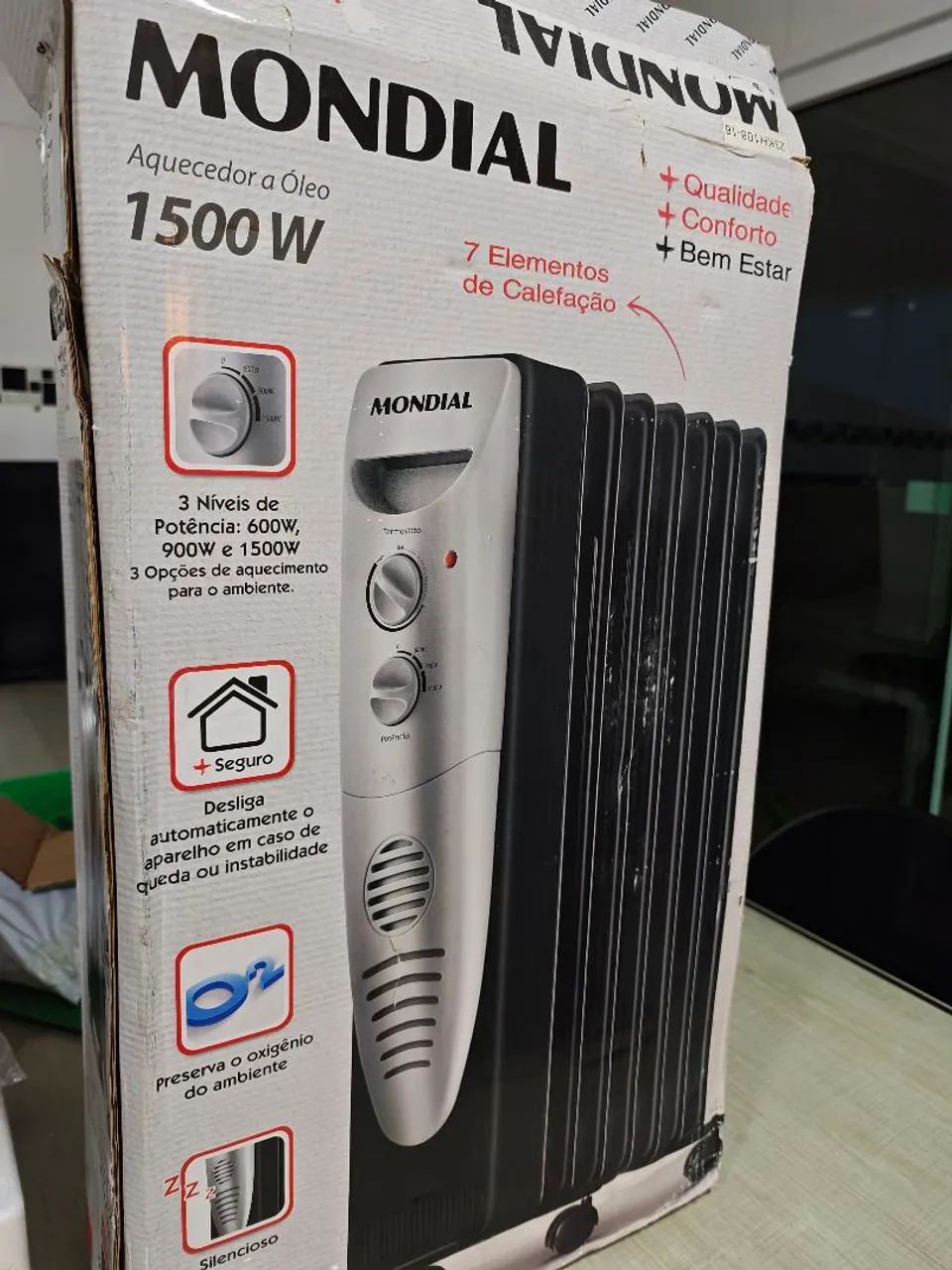 Aquecedor a óleo mondial 1500w 220v novo sem uso  - Foto 3