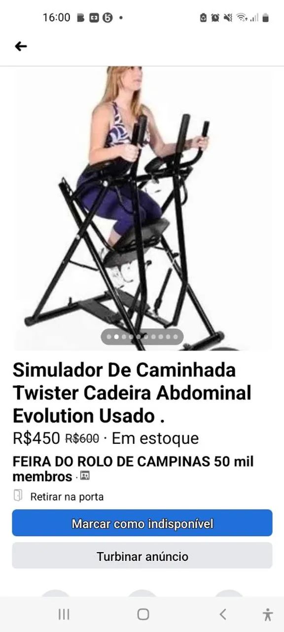  Vendo Aparelho Simulador de caminhada Twister com cadeira abdominal Evolution. - Foto 2