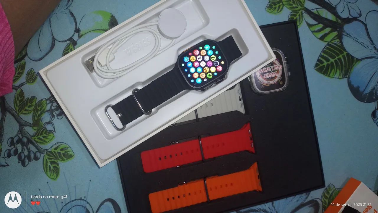 Vendo relógio inteligente W66 Pro Max com 5 pulseiras inclusas  - Foto 3
