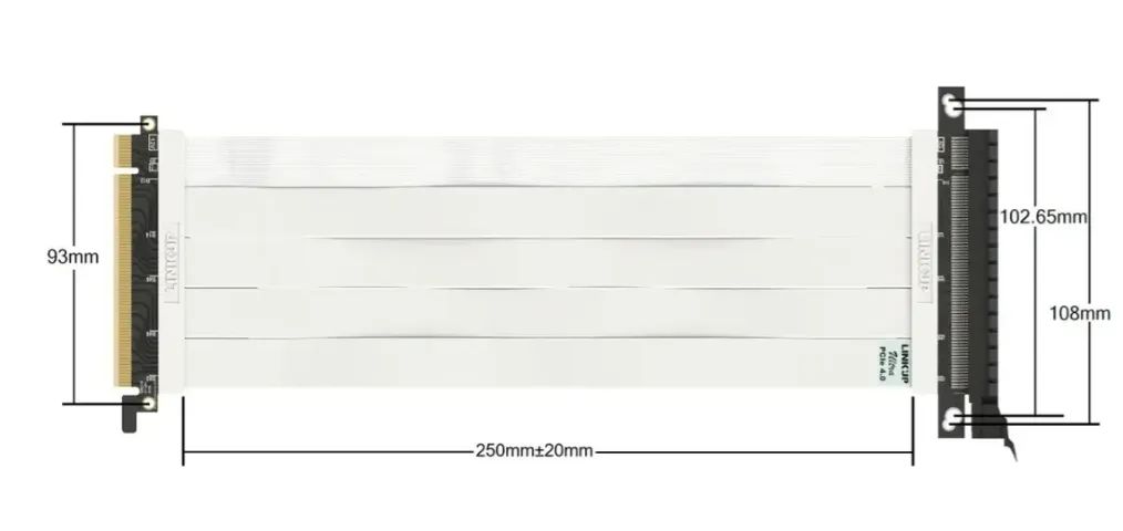 Cabo Adaptador Riser Extensor Flexível Pci-e 4.0 X16 20cm
