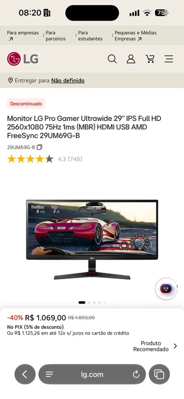 Monitor LG Pro Gamer Ultrawide 29? - Foto 4