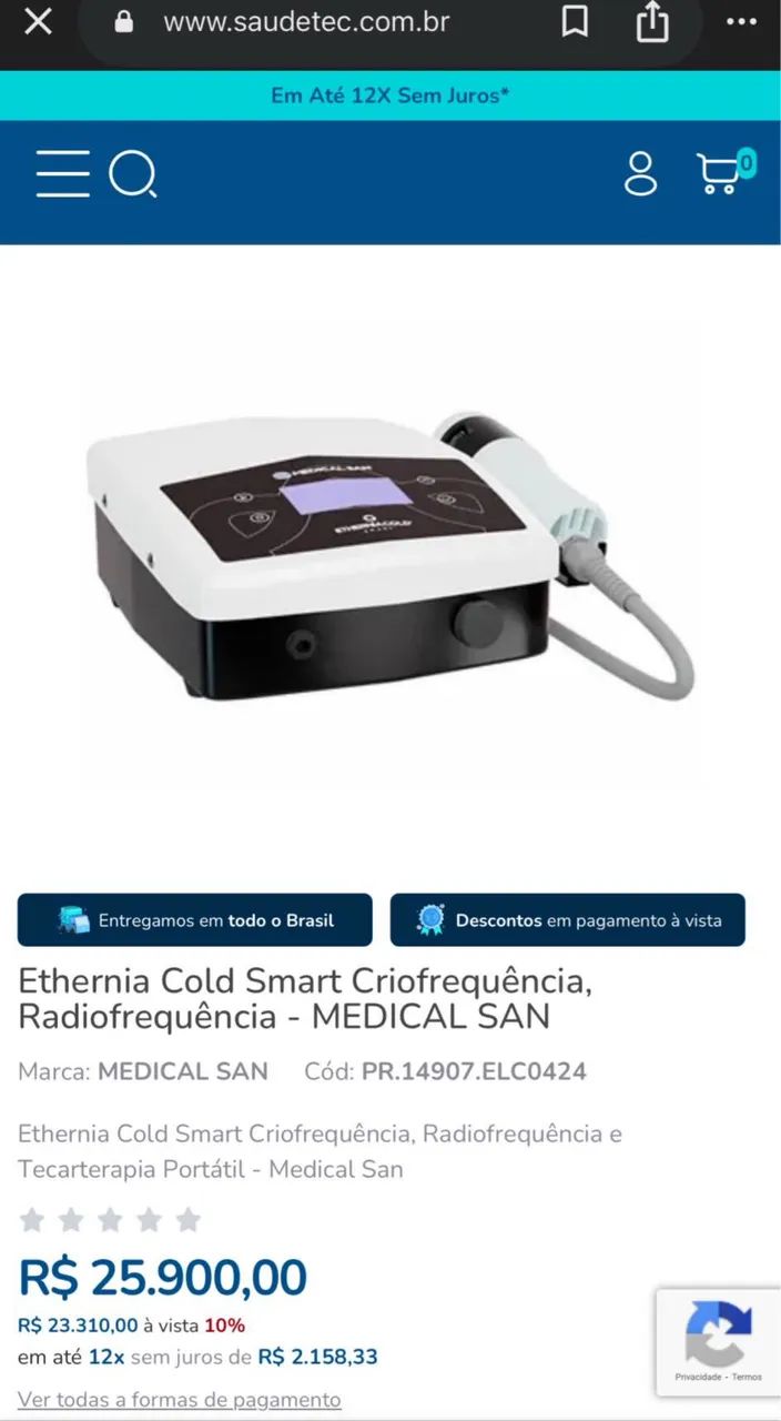 Ethernia Cold Radiofrequência Criofrequência - Foto 2