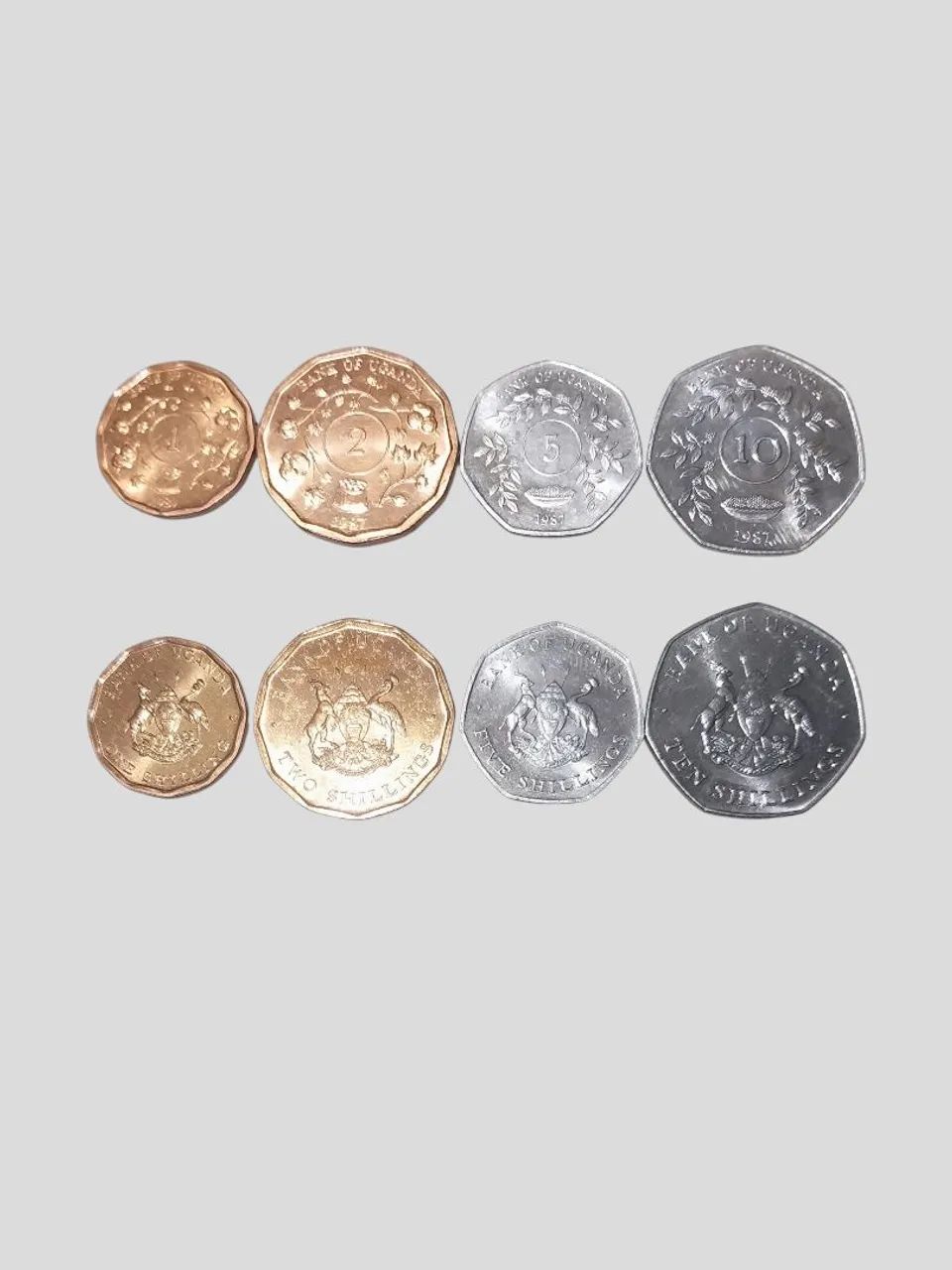 Lote de 4 moedas de Uganda