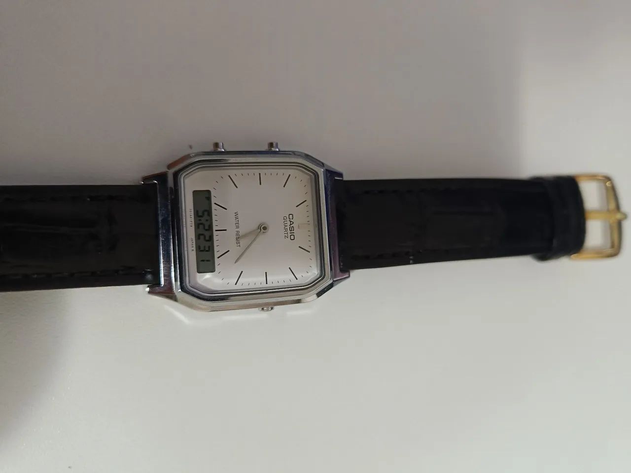 Relógio Casio AQ-230 com pulseira de couro - Foto 2