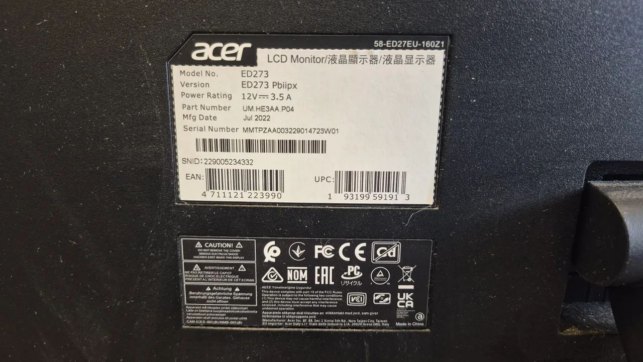 Monitor Acer ED273 - Foto 5