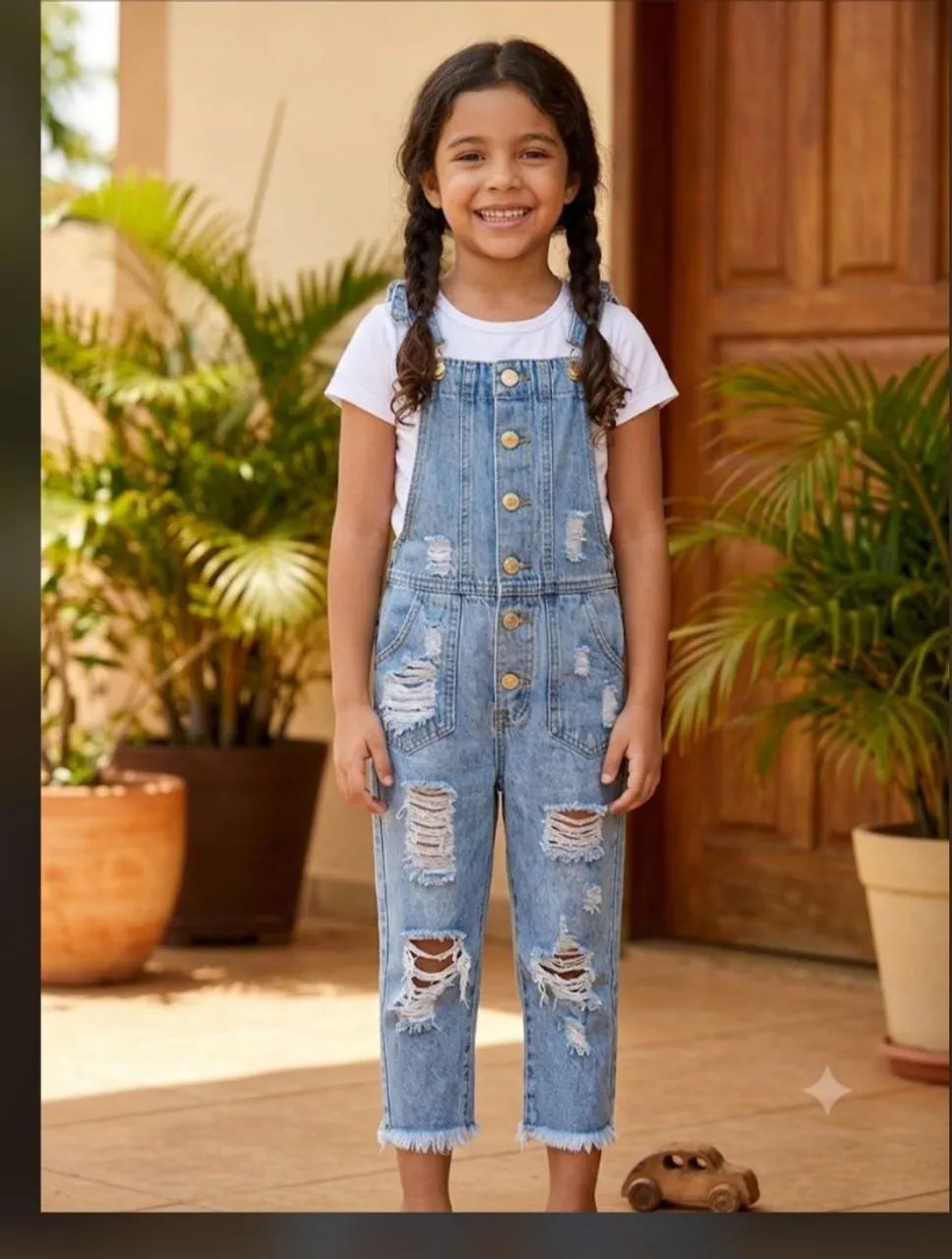 Macacão jeans infantil T07 