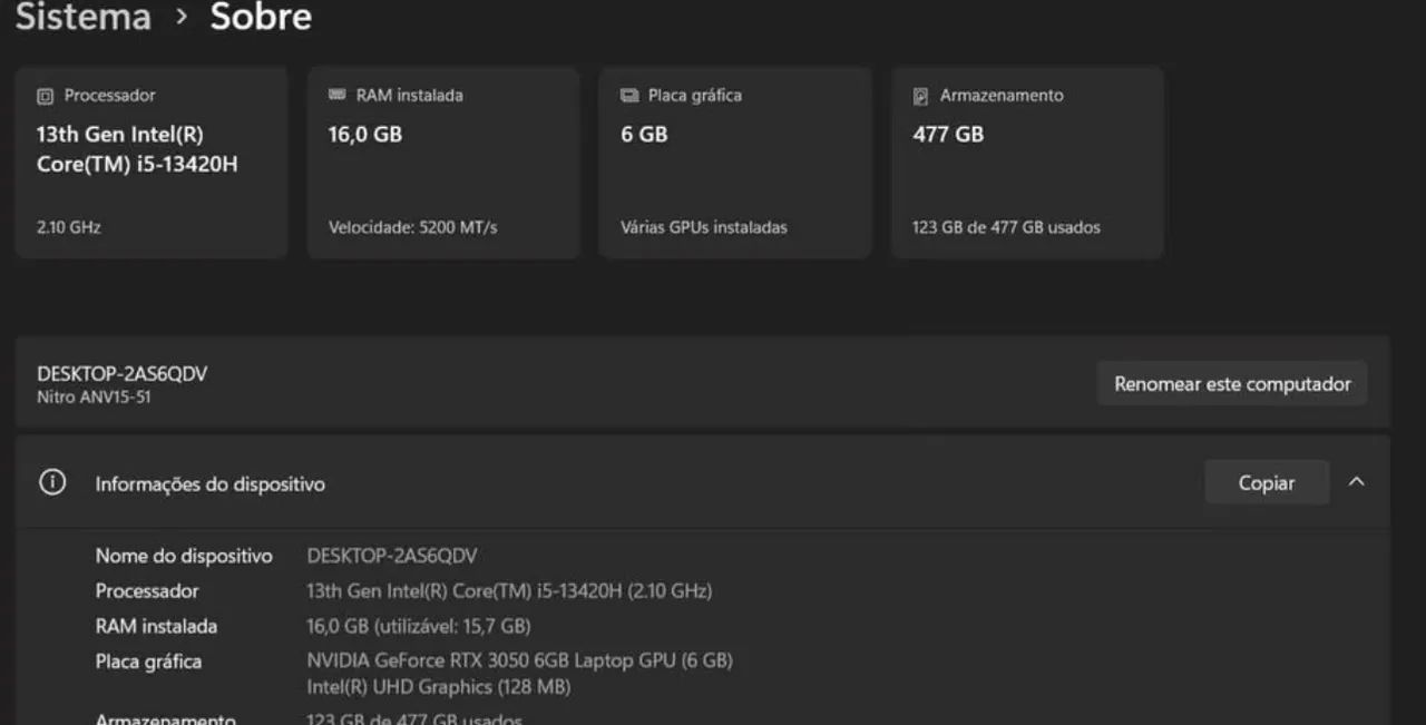 Notebook Gamer | Acer Nitro V15 | 16gb Ram - Foto 5