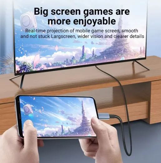 Cabo USB-C para HDMI 4K Premium - 2 Metros (Conecte Notebook e Celular na TV) - Foto 4