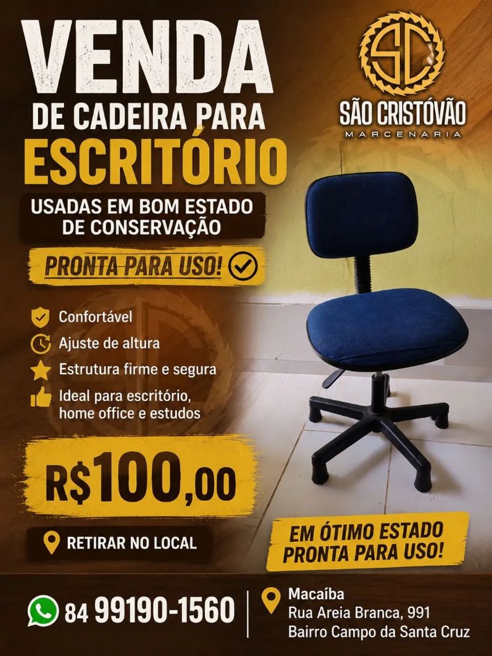Vendo caseiras para escritório 