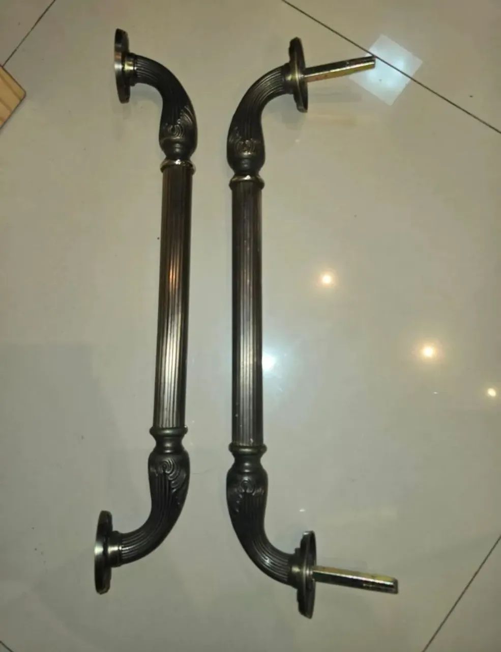 Puxador Duplo DF 940 Porta Pivotante - 40cm Latão - Foto 3