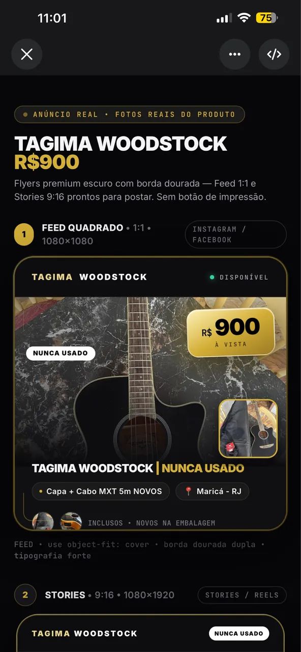 VIOLÃO TAGIMA WOODSTOCK SERIES - NOVO - 