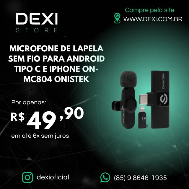 Microfone De Lapela Stéreo Tipo-c Compativel Celular e Pc