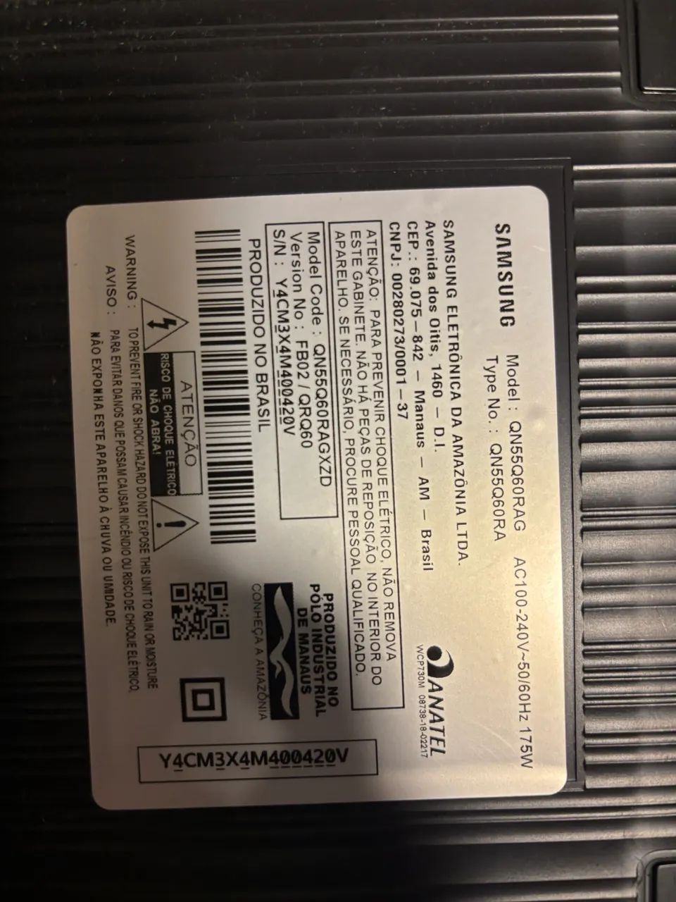 TV Samsung QLED 55 com defeito  - Foto 4