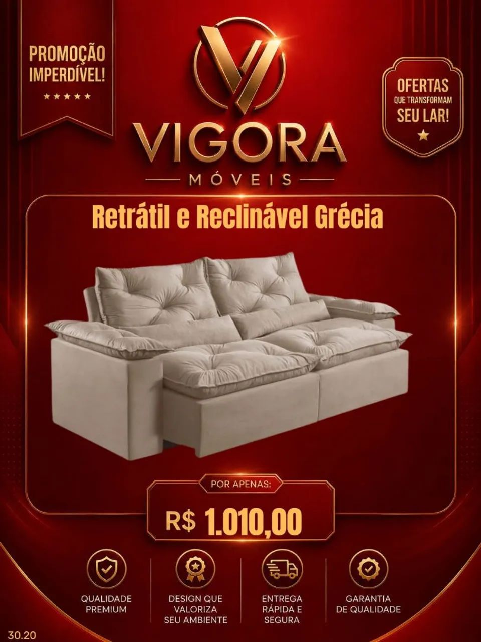 Sofa retrátil e reclinavel 