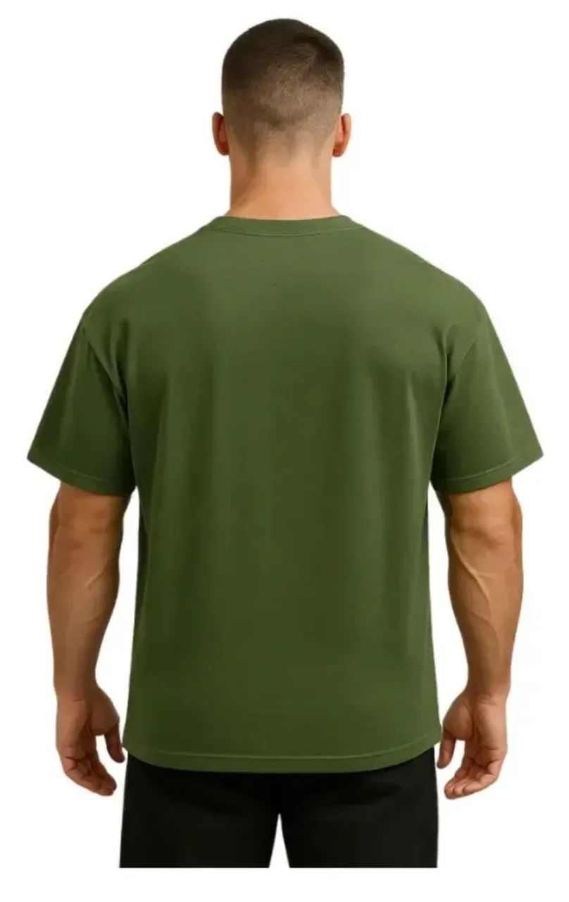 Camisetas Oversized Masculina Camisa Lisa 100% Algodão - G - Foto 3