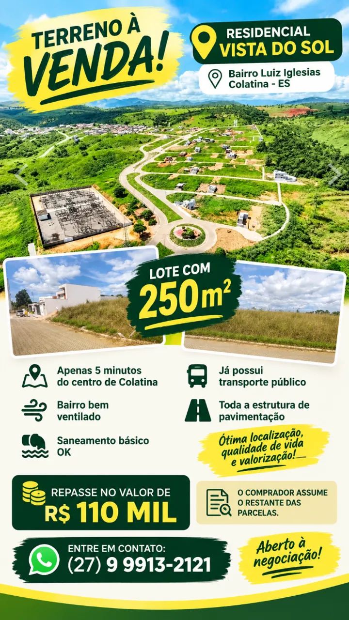 Terreno plano 250 M² Colatina ES