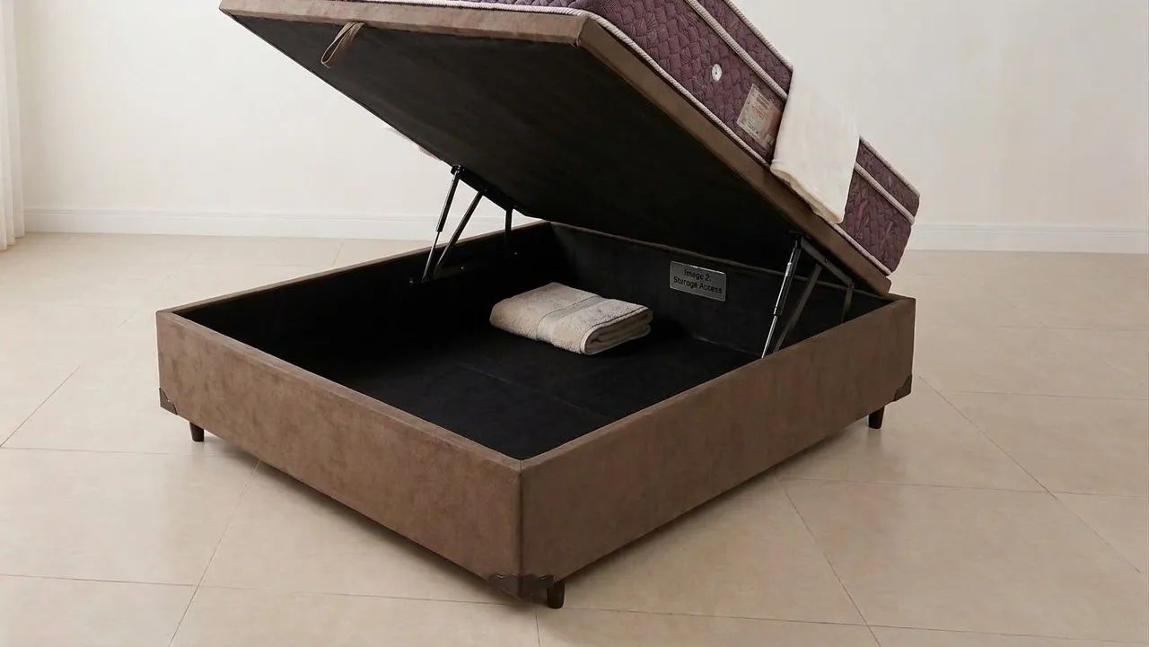 Conjunto box baú e colchão casal molas ensacadas - Foto 2