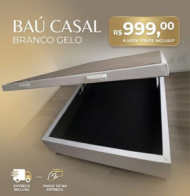 Baú casal Branco gelo corino