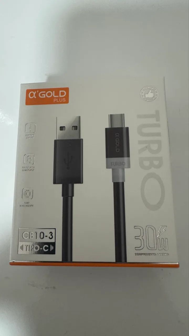 Excelente Cabo GOlD  Preto ,  USB / Tipo C  - Foto 2