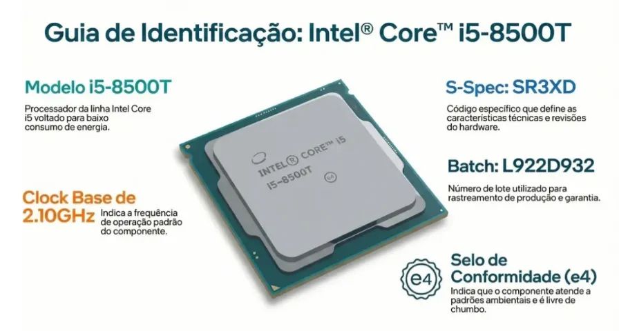 PROCESSADOR INTEL CORE i5-8500T ? 8ª GERAÇÃO - Foto 3