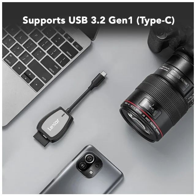 Leitor de Cartão SD e microSD Lexar USB-C - Novo - Foto 2