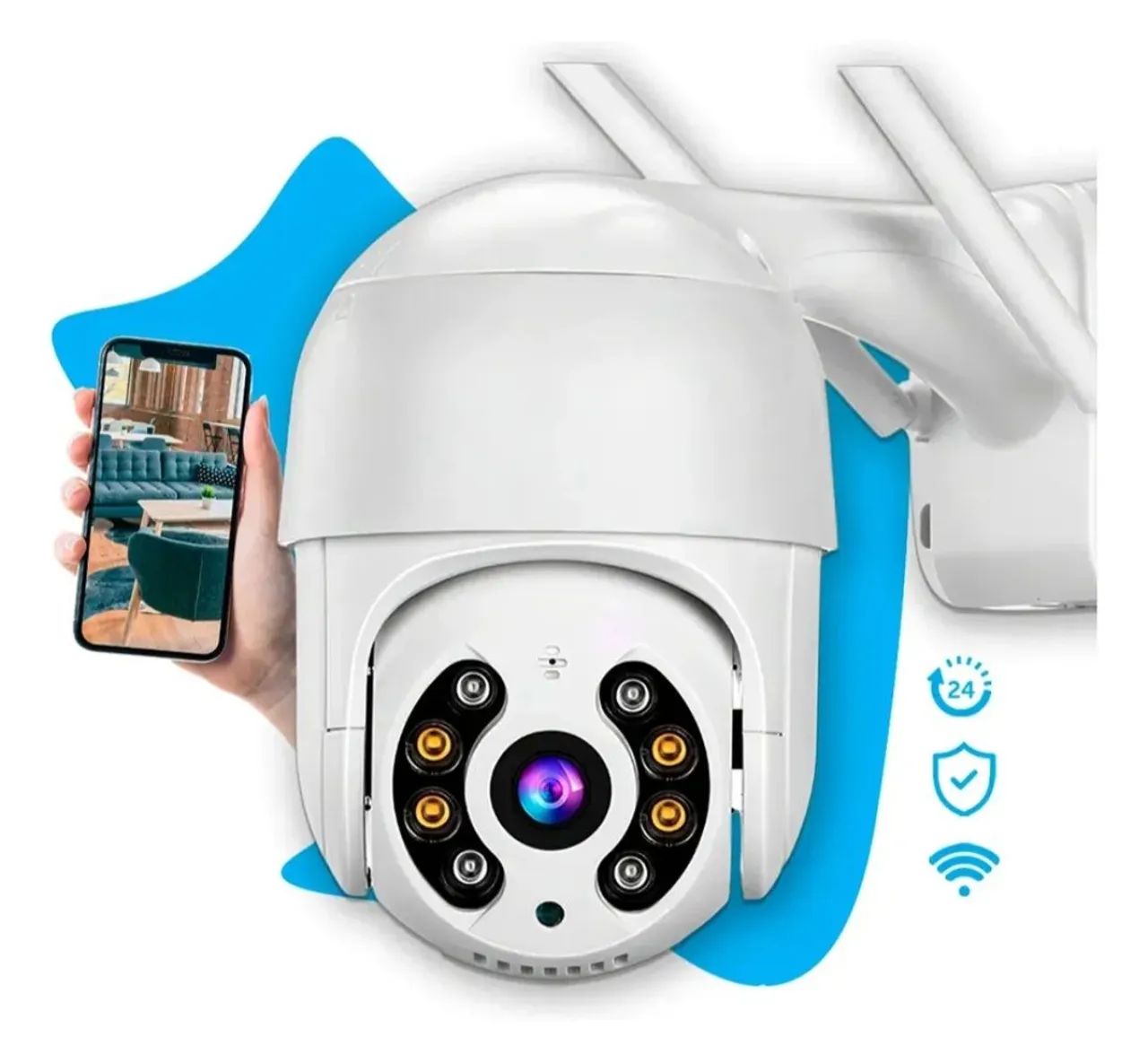 Câmera de Segurança Externa 360° Á prova D'água - Nova