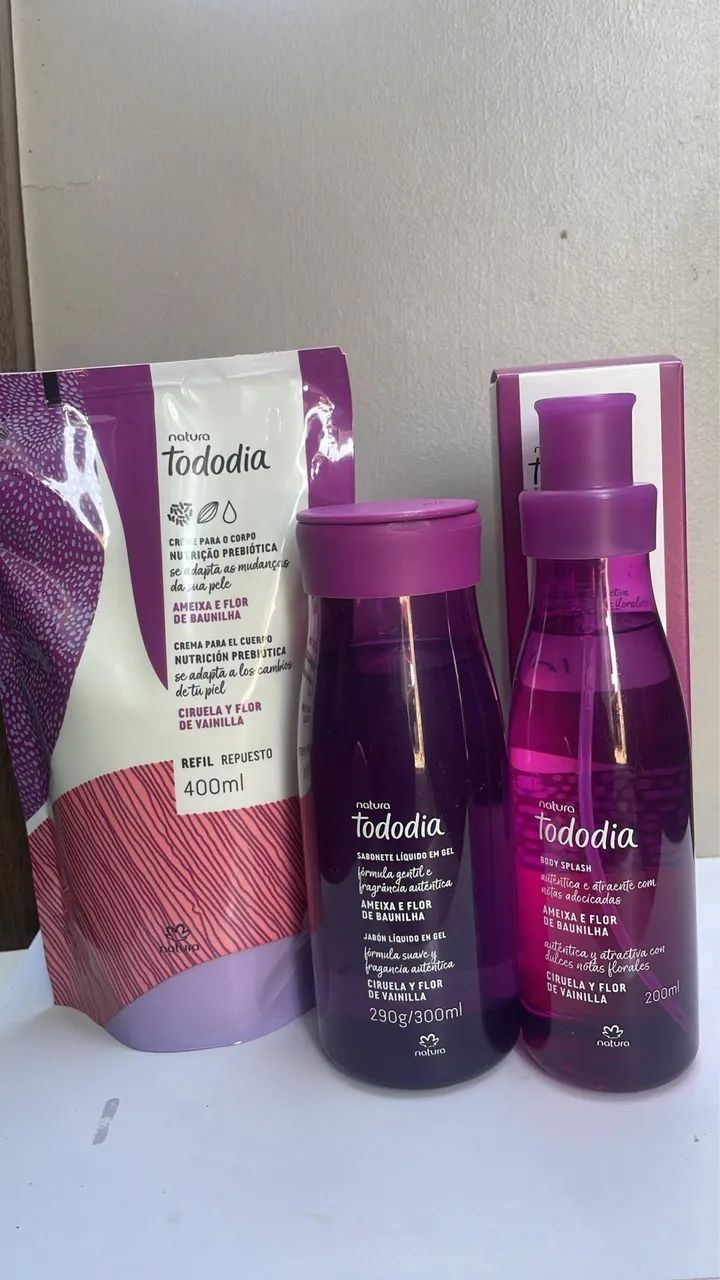 Kit ameixa e flor de baunilha natura | 3 itens 