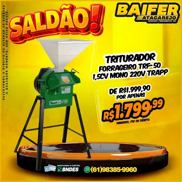 Triturador Forrageiro TRF-50 1,5cv Mono 220v Trapp